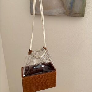 Transparent and Brown Crossbody Bag